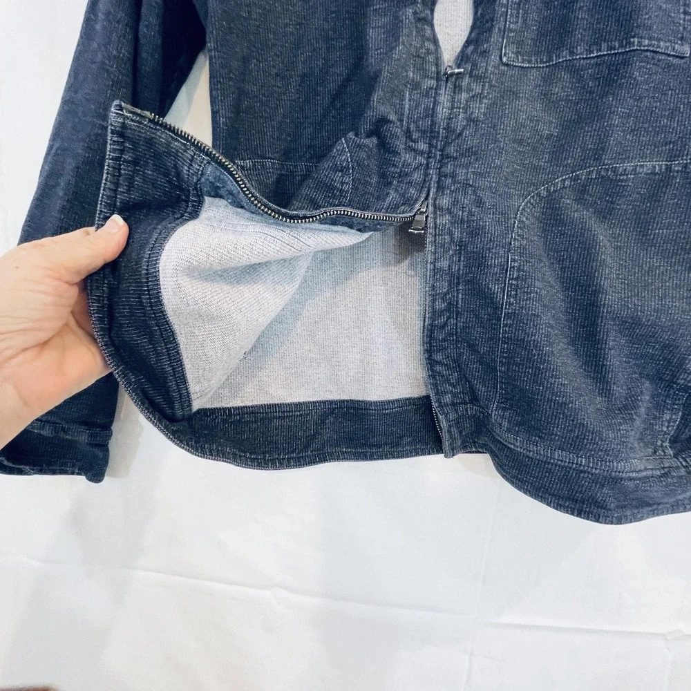 Banana Republic Jacket Mens Large Blue Knit Bomber Full Zip Chest‎ Pocket Casual - Picture 12 of 14